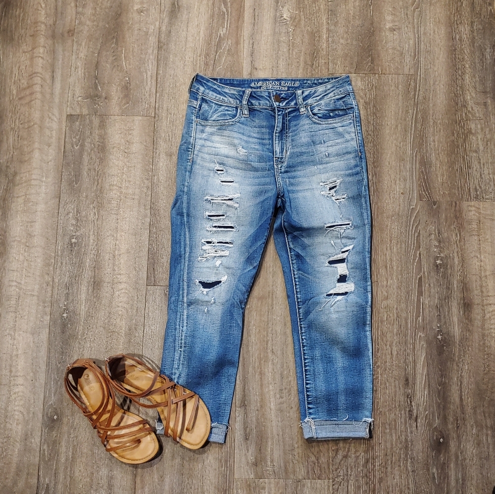 American Eagle Hi-Rise Distressed Jegging Crop